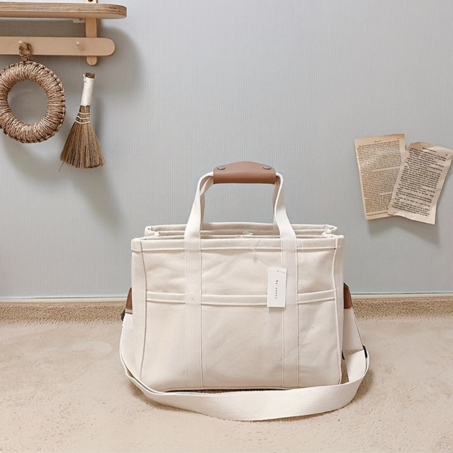 Bolso Tote De Lona Estilo Minimalista