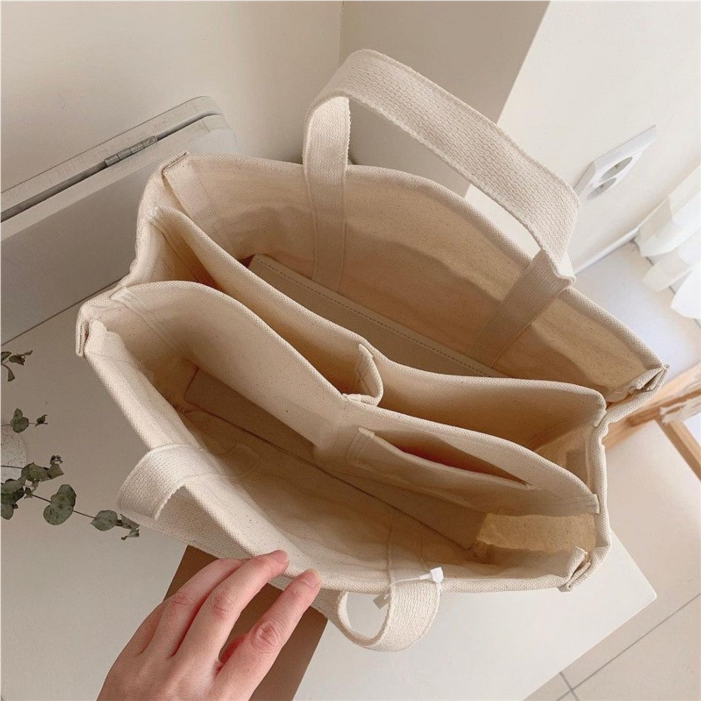 Bolso Tote De Lona Estilo Minimalista