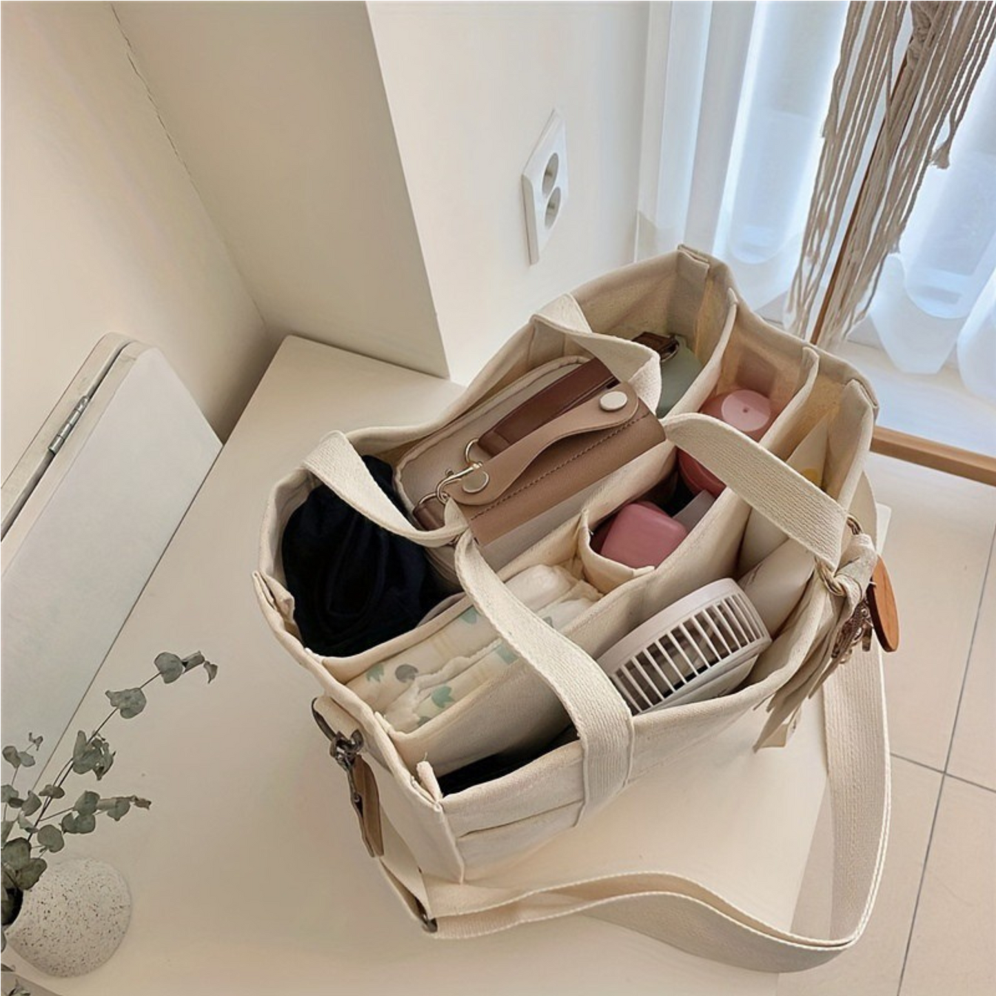 Bolso Tote De Lona Estilo Minimalista