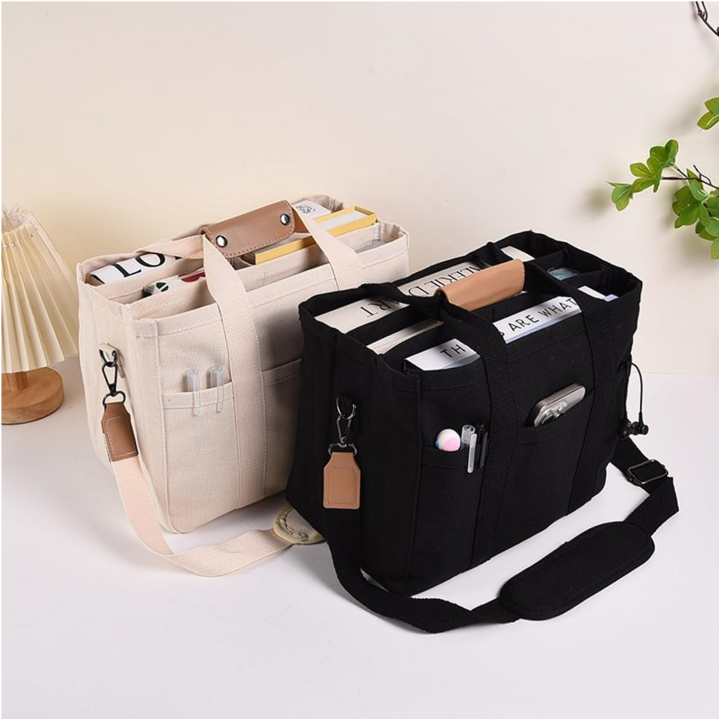 Bolso Tote De Lona Estilo Minimalista
